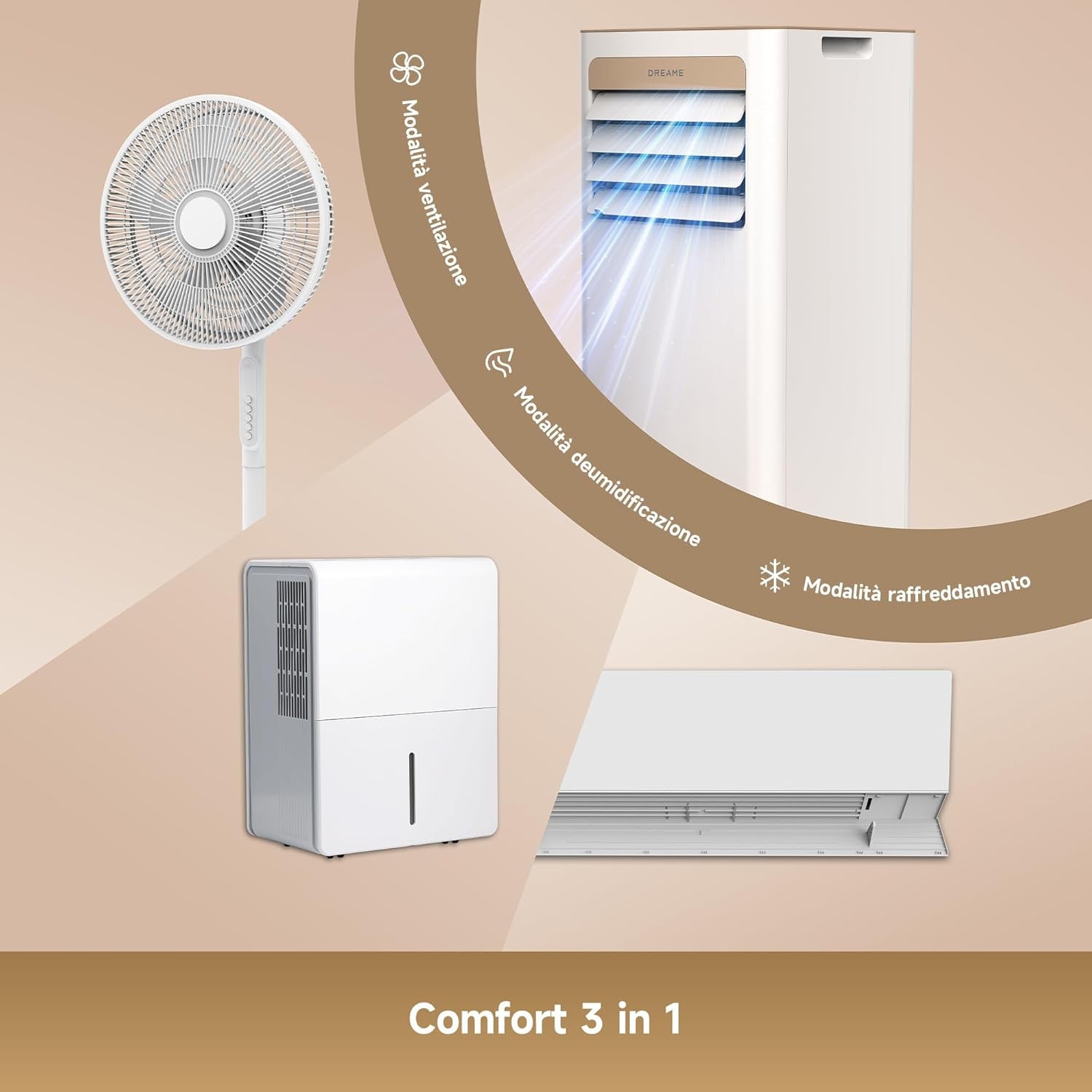 Dreame Air conditioner P-Wind 10-9K camel gold - blocco_img_testo_1_image