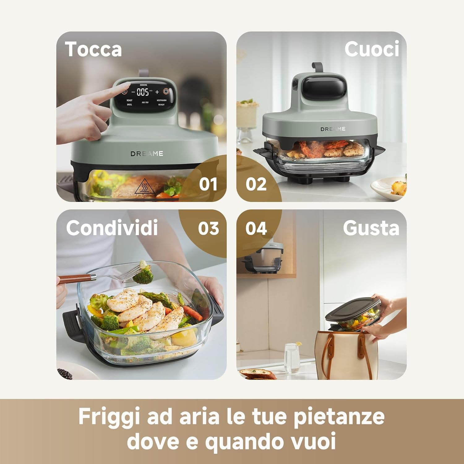 Dreame Tasti PT60 AirFryer Grey - blocco_img_testo_1_image