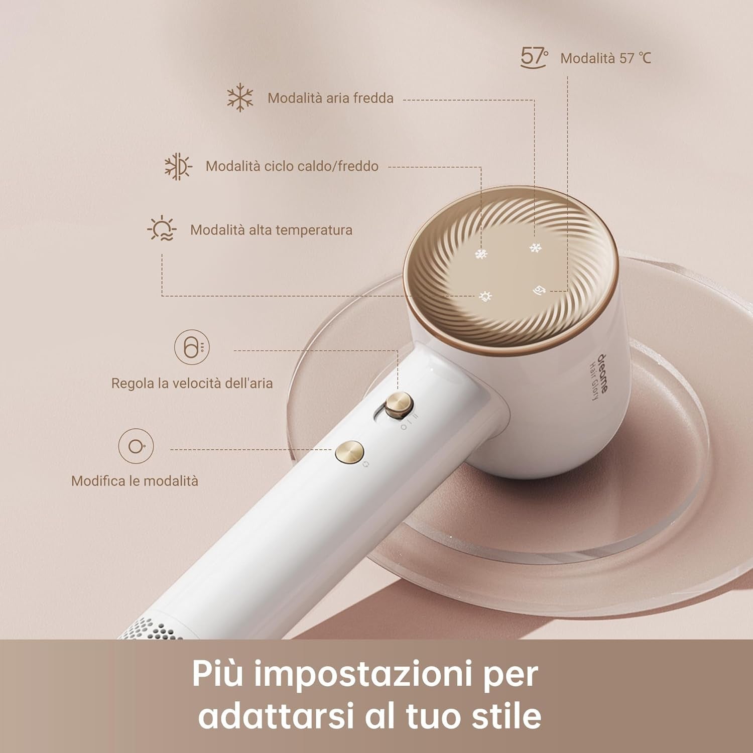 Dreame Hair Dryer Glory Combo - White - blocco_img_testo_3_image