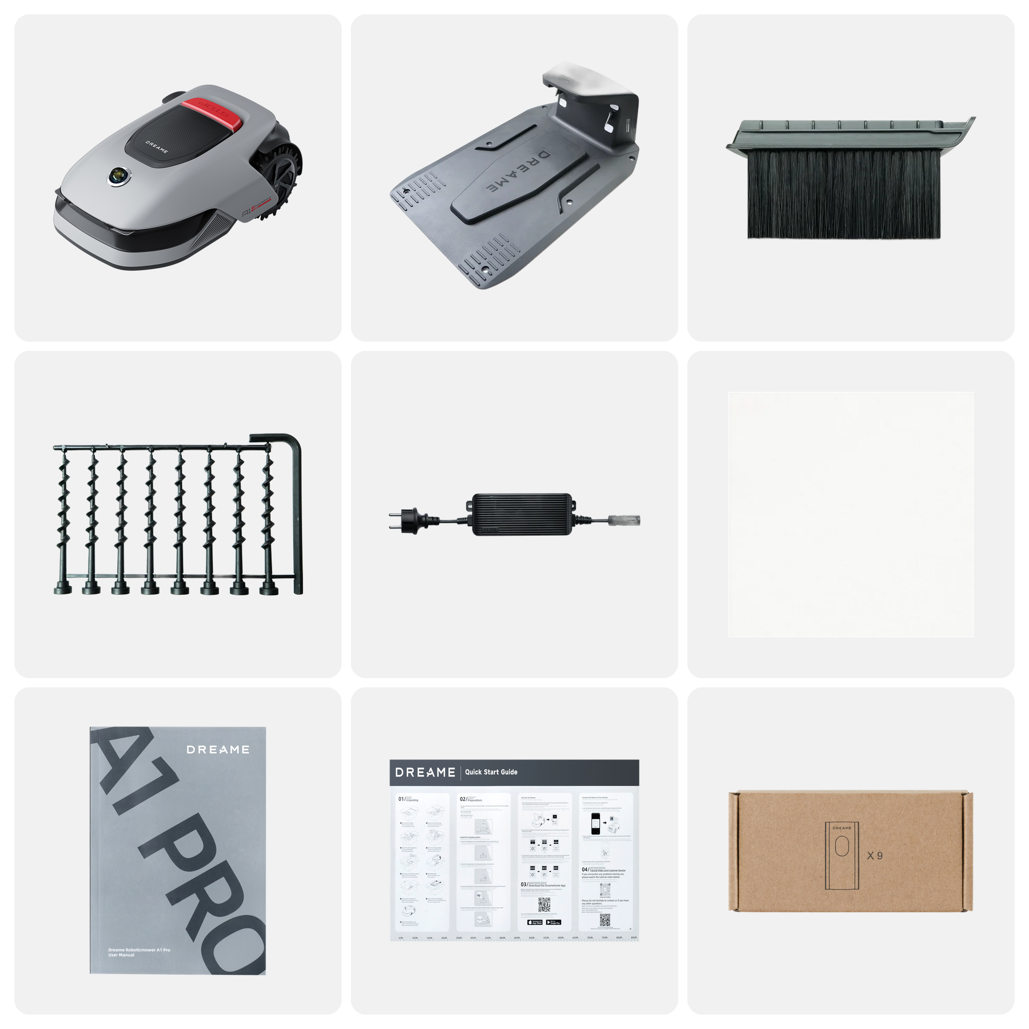 Dreame Robotic Mower A1 Pro tagliaerba intelligente - contenuto confezione