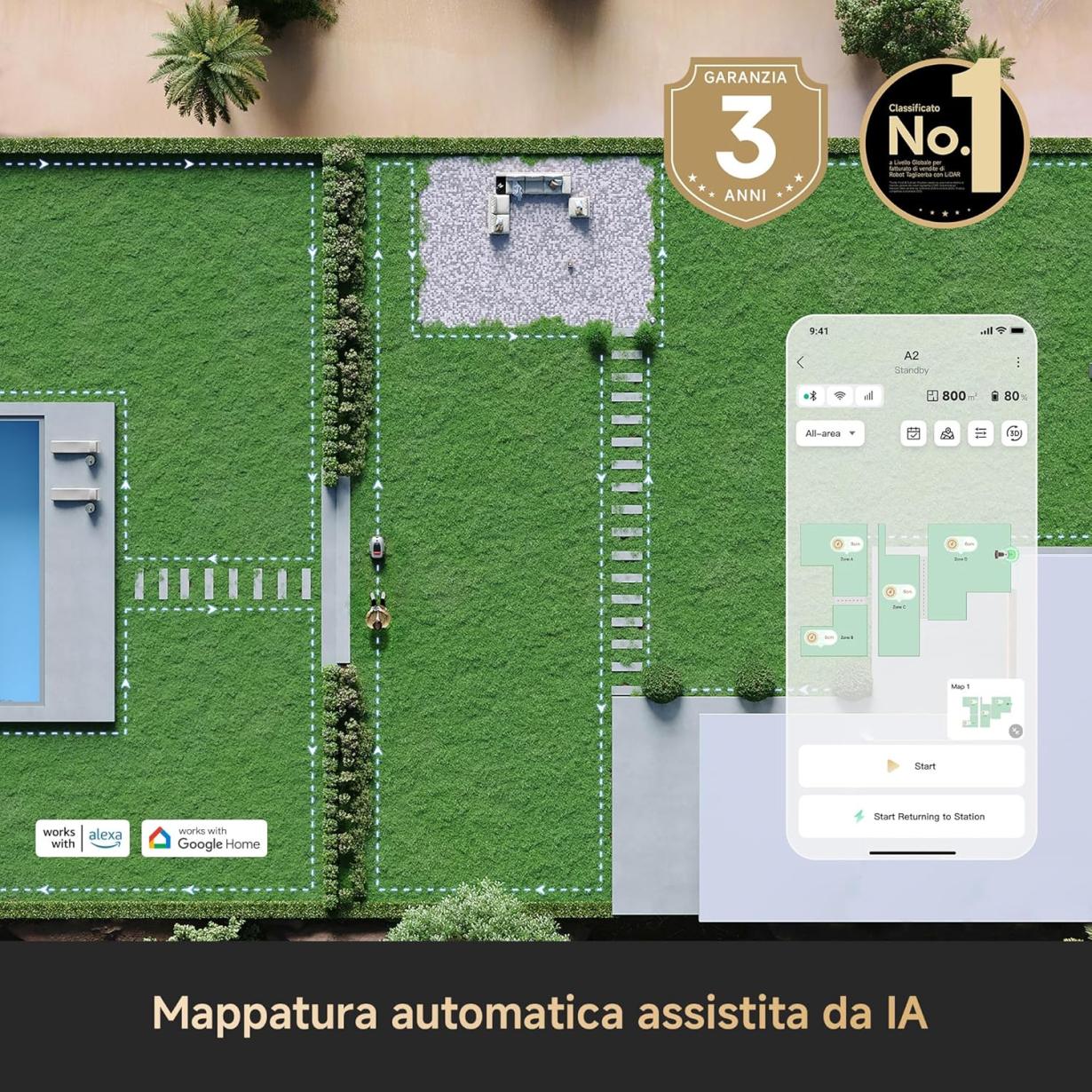Dreame Robotic Mower A2 1200 tagliaerba intelligente - blocco_immagini_img_1