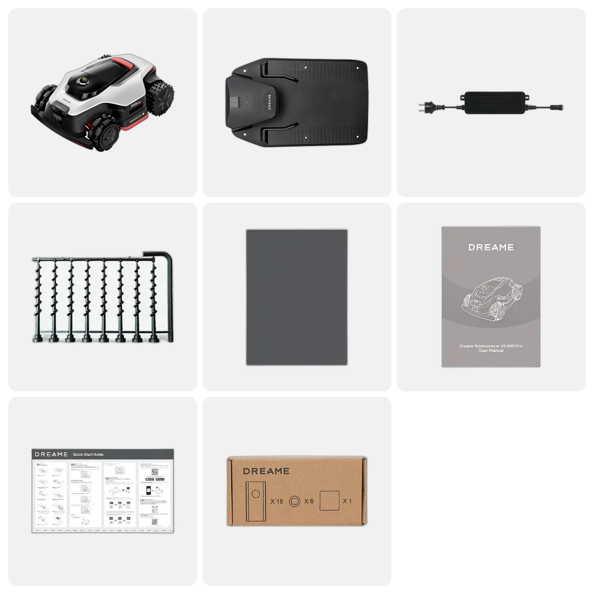 Dreame Robotic Mower A3 AWD Pro 5000m2 - contenuto confezione