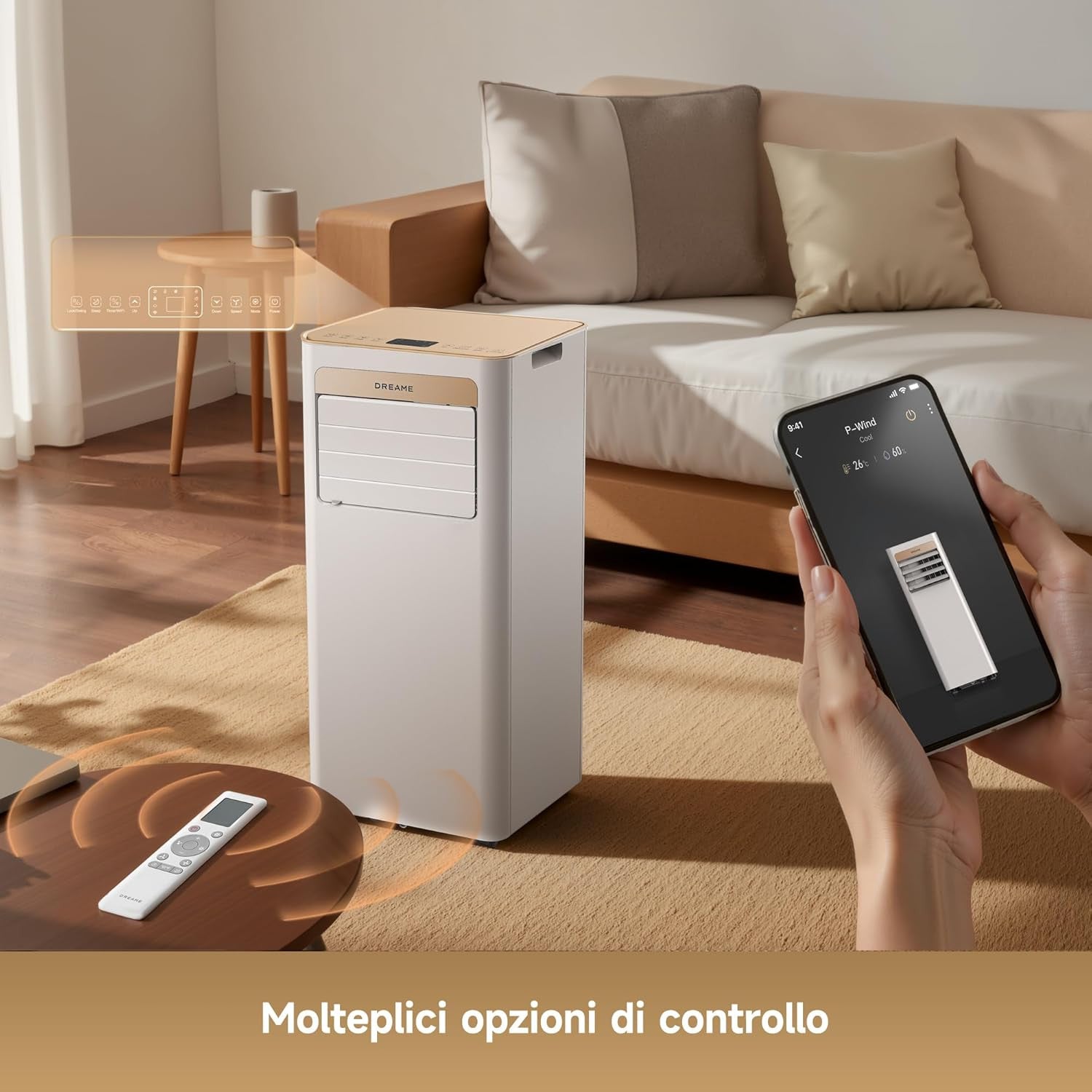 Dreame Air conditioner P-Wind 10-9K camel gold - blocco_img_testo_3_image